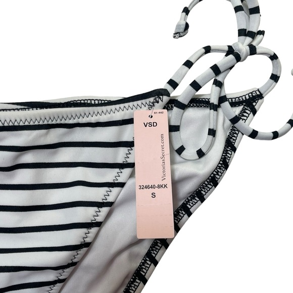 New NWT Victorias Secret Bottom Teeny Bikini String Tie Swim Small S Striped - Picture 9 of 16